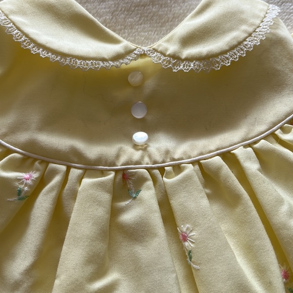 Tiny Tots yellow embroidered baby dress - Picture 2 of 3